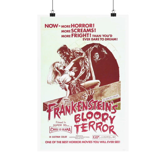 FRANKENSTEIN'S BLOODY TERROR 1968 - Paper Movie Poster-12″ x 18″-The Sticker Space