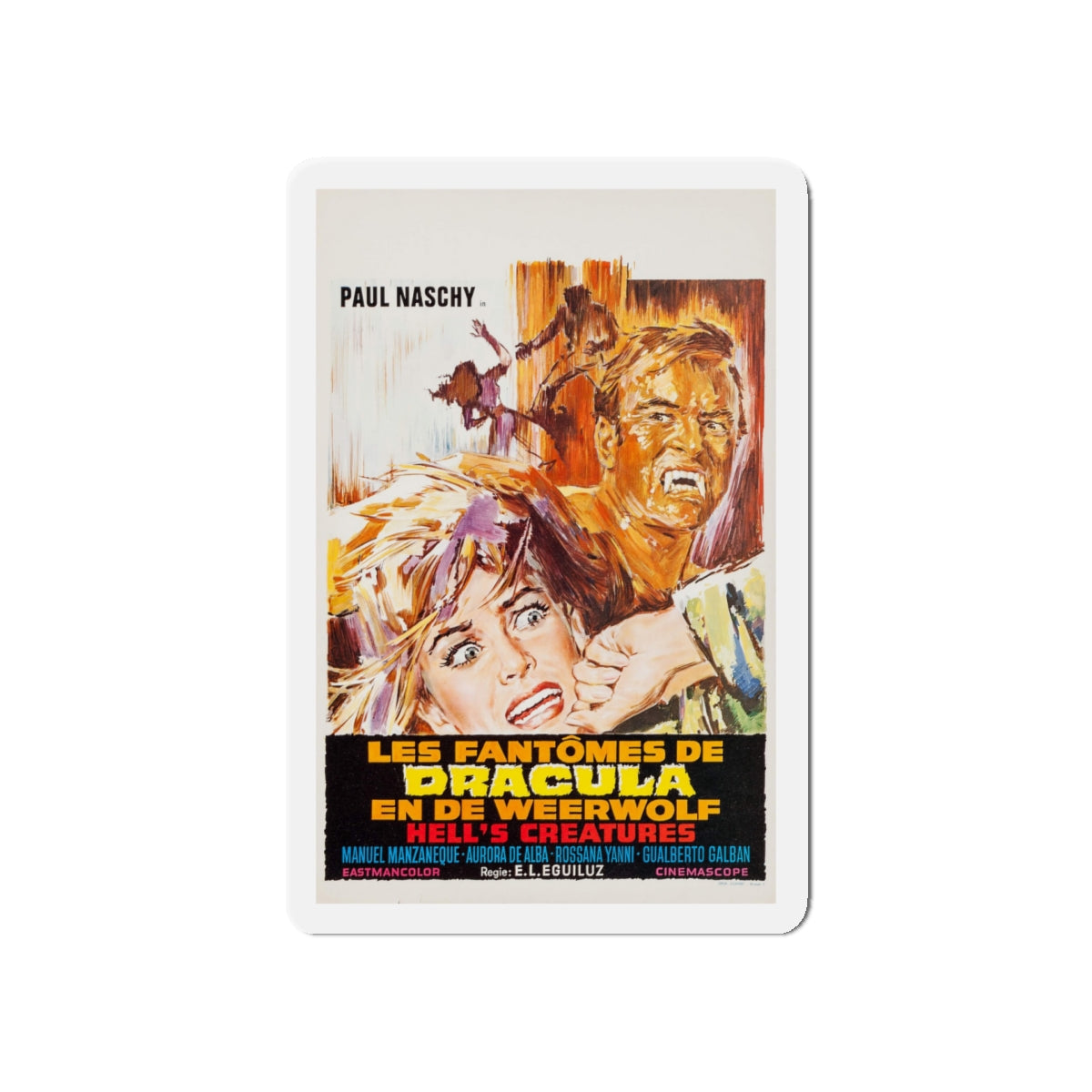 FRANKENSTEIN'S BLOODY TERROR (BELGIAN) 1968 Movie Poster - Die-Cut Magnet-5" x 5"-The Sticker Space