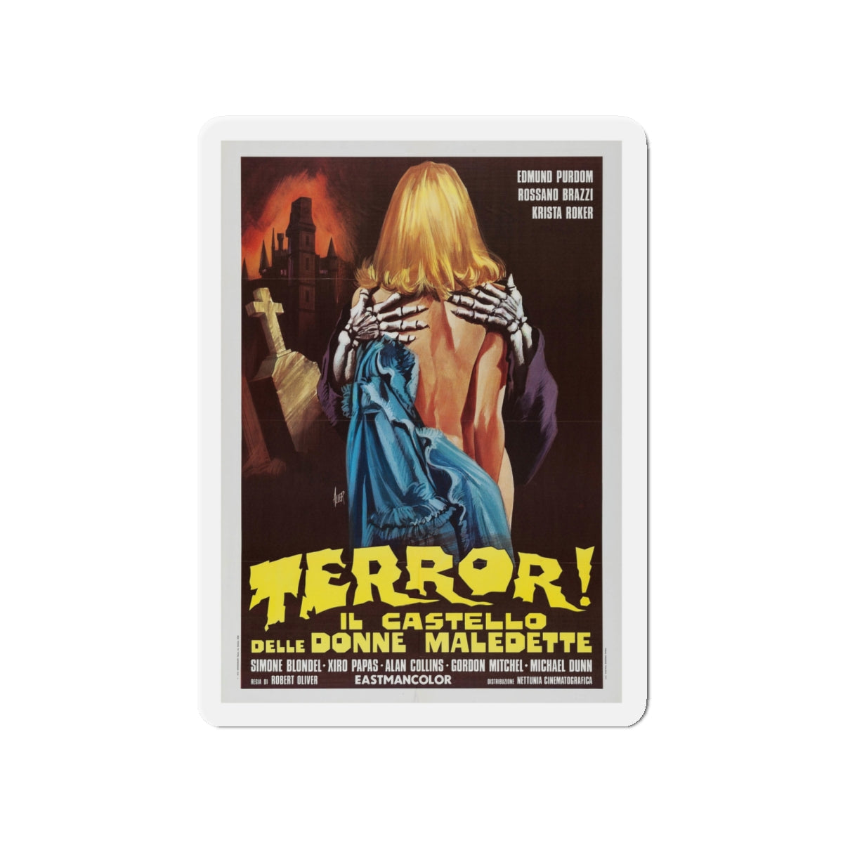 FRANKENSTEIN'S CASTLE OF FREAKS (ITALIAN) 1974 Movie Poster - Die-Cut Magnet-4" x 4"-The Sticker Space