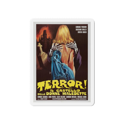 FRANKENSTEIN'S CASTLE OF FREAKS (ITALIAN) 1974 Movie Poster - Die-Cut Magnet-6 × 6"-The Sticker Space