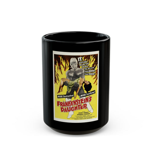 FRANKENSTEIN'S DAUGHTER 1958 Movie Poster - Black Coffee Mug-15oz-The Sticker Space