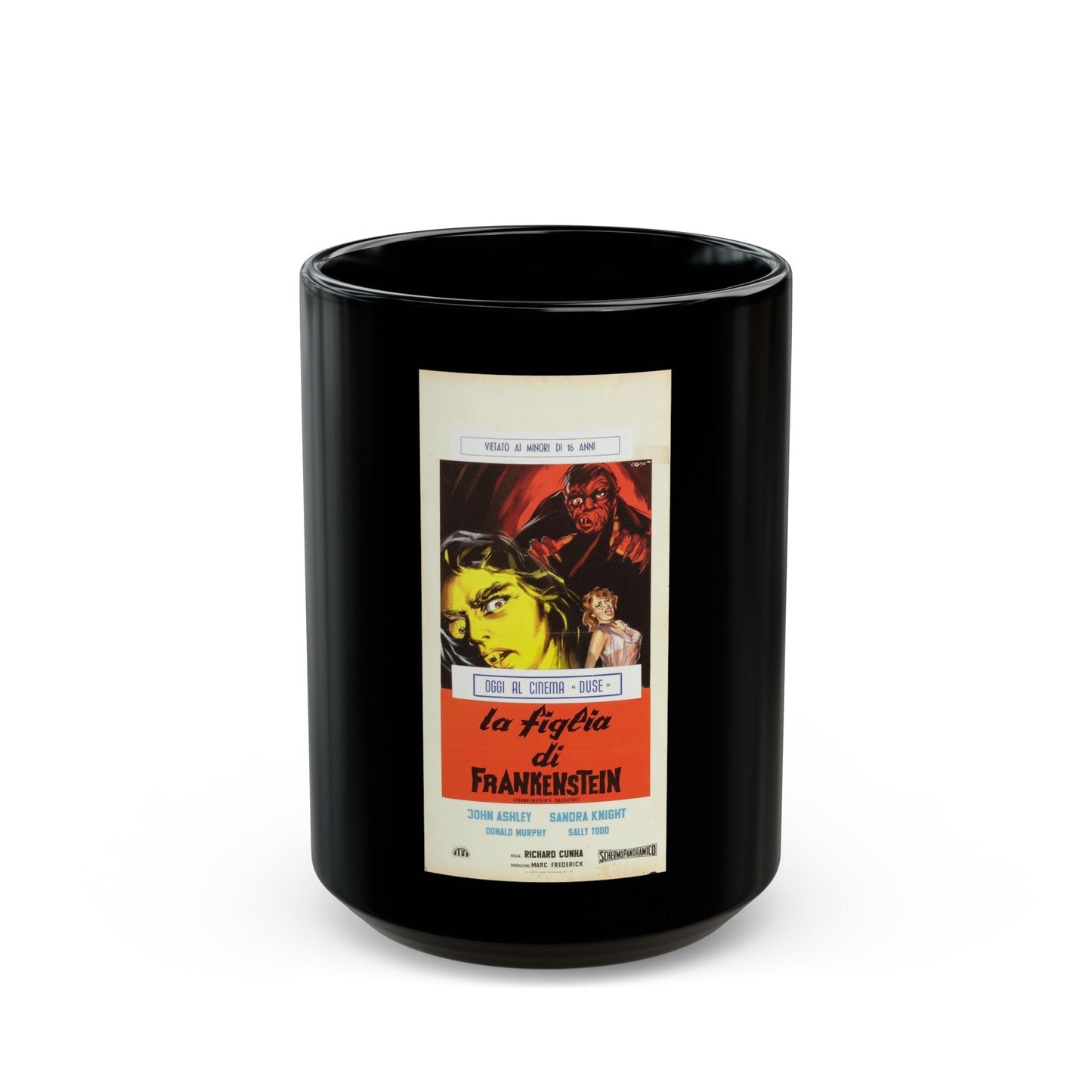 FRANKENSTEIN'S DAUGHTER (ITALIAN) 1958 Movie Poster - Black Coffee Mug-15oz-The Sticker Space