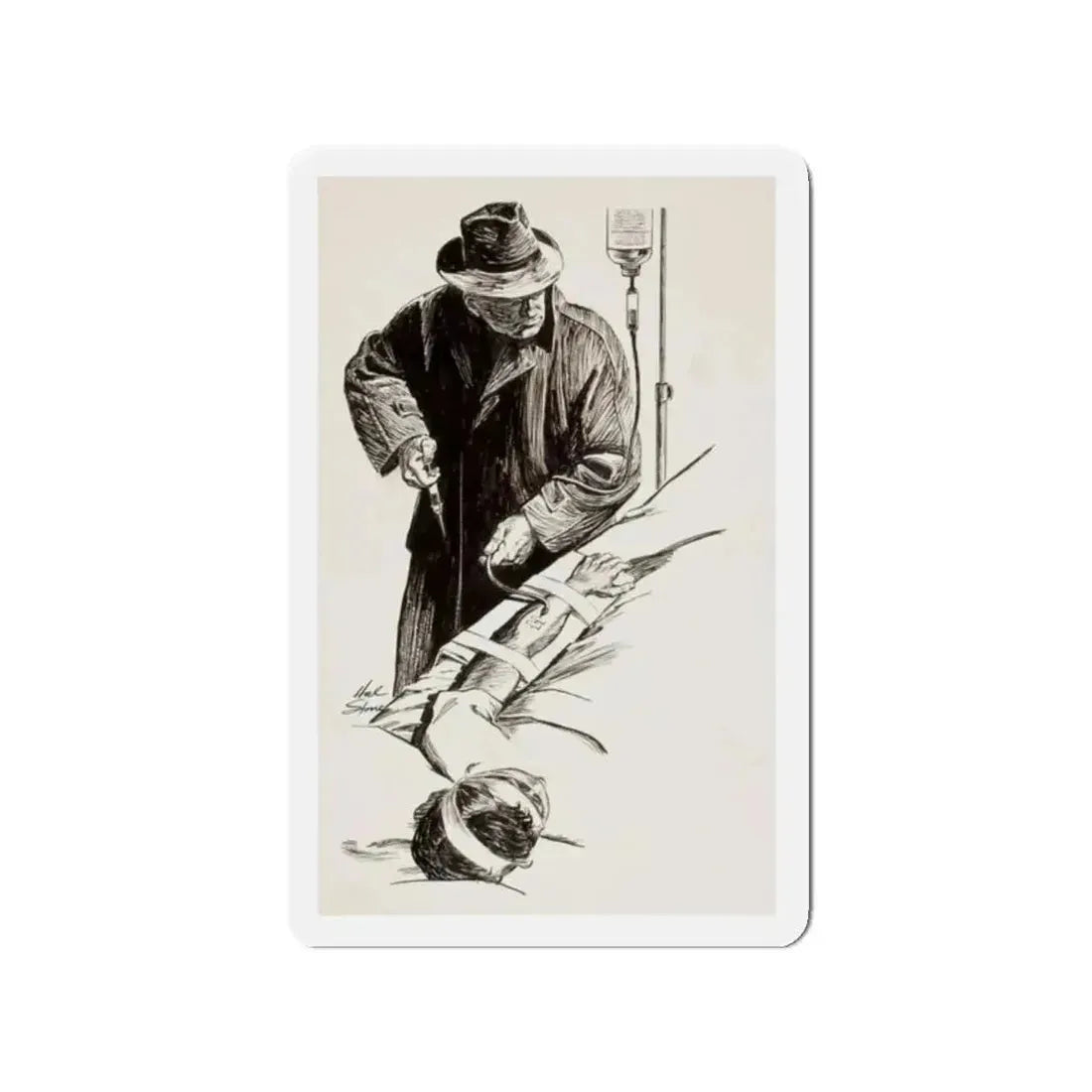 Frankincense and Murder (Magazine Illustration) Refrigerator Magnet 2 Inch Die-Cut - The Sticker Space