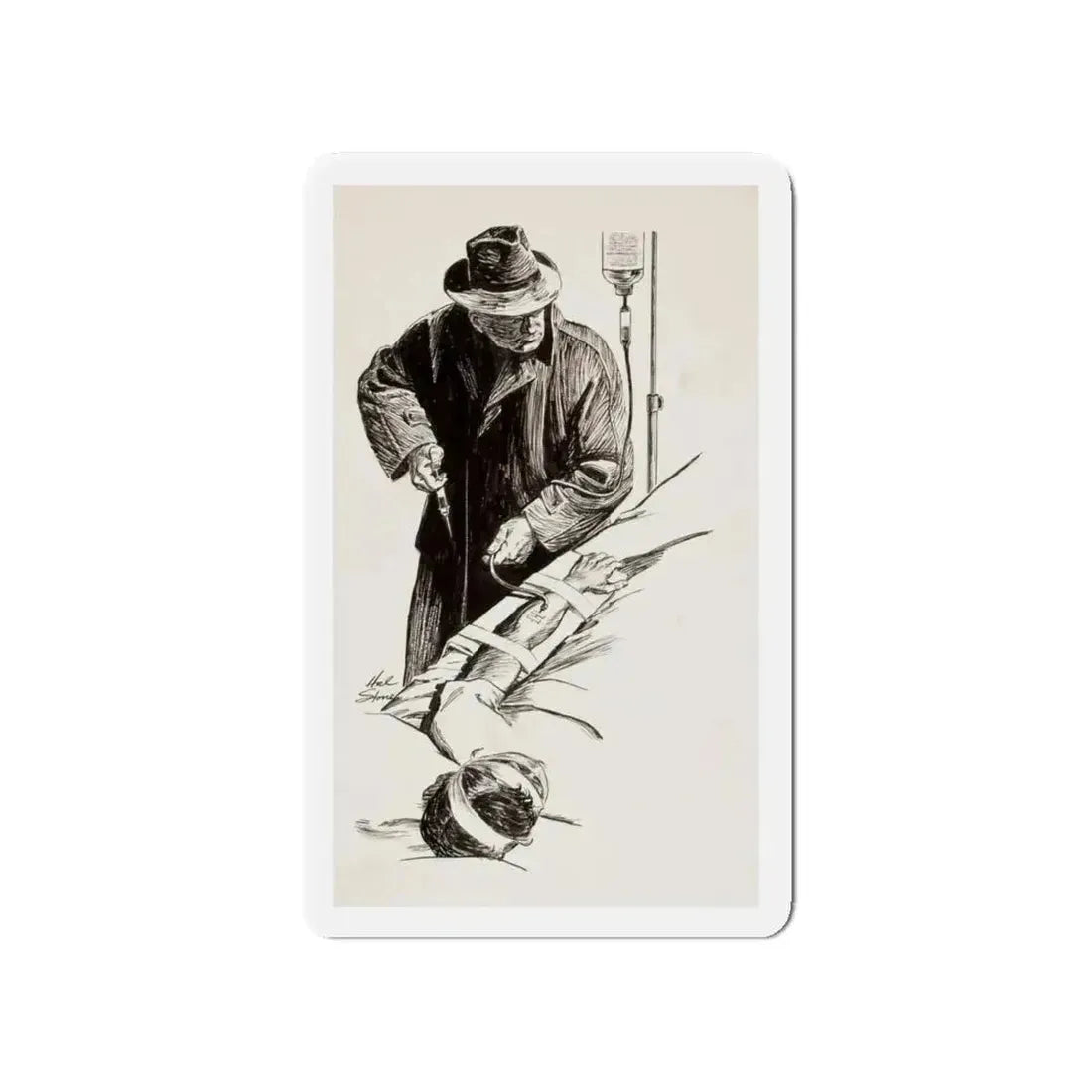 Frankincense and Murder (Magazine Illustration) Refrigerator Magnet 4 Inch Die-Cut - The Sticker Space