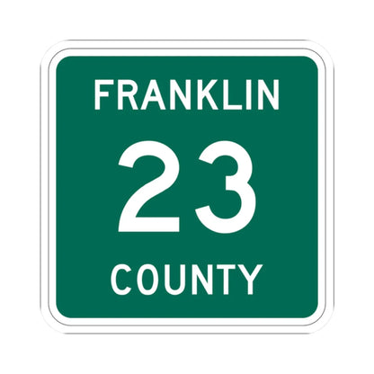 Franklin County 23 NY (New York) (Road Sign) STICKER Vinyl Kiss-Cut Decal 2 Inch White - The Sticker Space