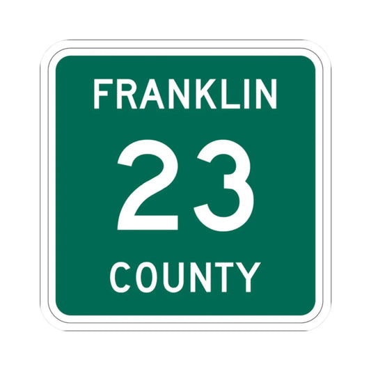 Franklin County 23 NY (New York) (Road Sign) STICKER Vinyl Kiss-Cut Decal 2 Inch White - The Sticker Space