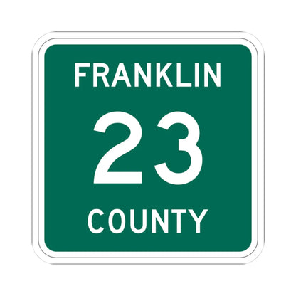 Franklin County 23 NY (New York) (Road Sign) STICKER Vinyl Kiss-Cut Decal 3 Inch White - The Sticker Space