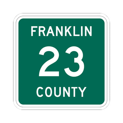 Franklin County 23 NY (New York) (Road Sign) STICKER Vinyl Kiss-Cut Decal 4 Inch White - The Sticker Space