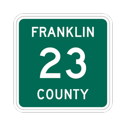 Franklin County 23 NY (New York) (Road Sign) STICKER Vinyl Kiss-Cut Decal 6 Inch White - The Sticker Space