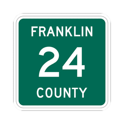 Franklin County 24 NY (New York) (Road Sign) STICKER Vinyl Kiss-Cut Decal 2 Inch White - The Sticker Space