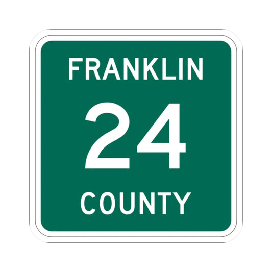 Franklin County 24 NY (New York) (Road Sign) STICKER Vinyl Kiss-Cut Decal 2 Inch White - The Sticker Space