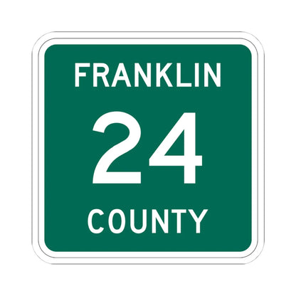 Franklin County 24 NY (New York) (Road Sign) STICKER Vinyl Kiss-Cut Decal 4 Inch White - The Sticker Space