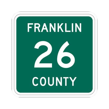 Franklin County 26 NY (New York) (Road Sign) STICKER Vinyl Kiss-Cut Decal 2 Inch White - The Sticker Space