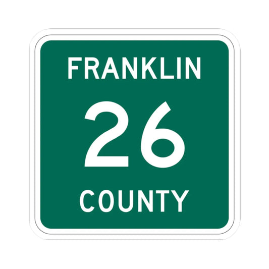 Franklin County 26 NY (New York) (Road Sign) STICKER Vinyl Kiss-Cut Decal 2 Inch White - The Sticker Space