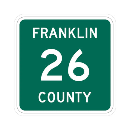 Franklin County 26 NY (New York) (Road Sign) STICKER Vinyl Kiss-Cut Decal 3 Inch White - The Sticker Space