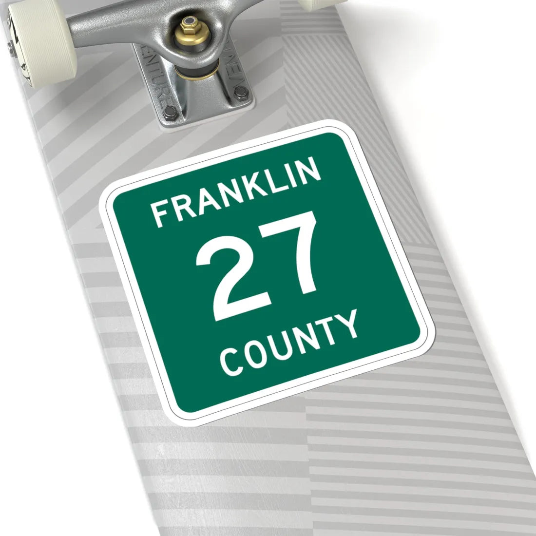 Franklin County 27 NY (New York) (Road Sign) STICKER Vinyl Kiss-Cut Decal - The Sticker Space