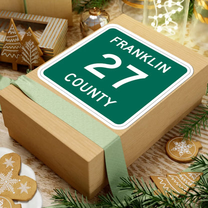 Franklin County 27 NY (New York) (Road Sign) STICKER Vinyl Kiss-Cut Decal - The Sticker Space