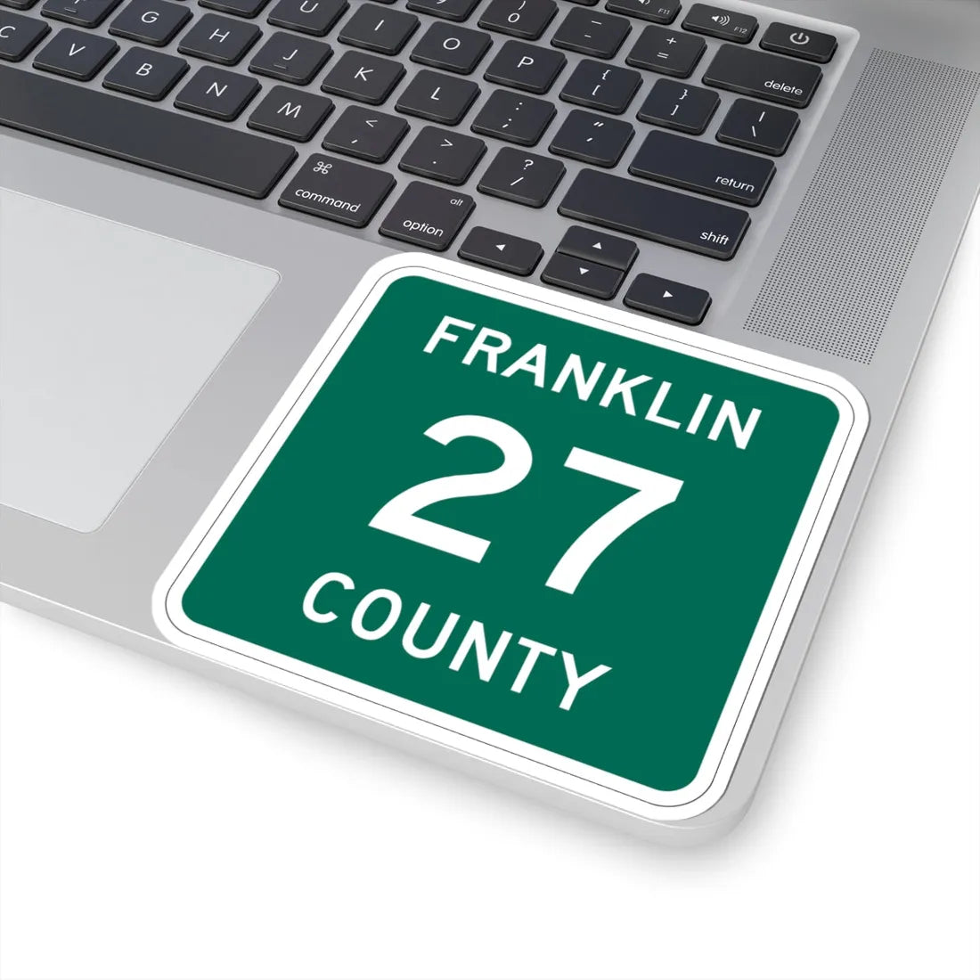 Franklin County 27 NY (New York) (Road Sign) STICKER Vinyl Kiss-Cut Decal - The Sticker Space