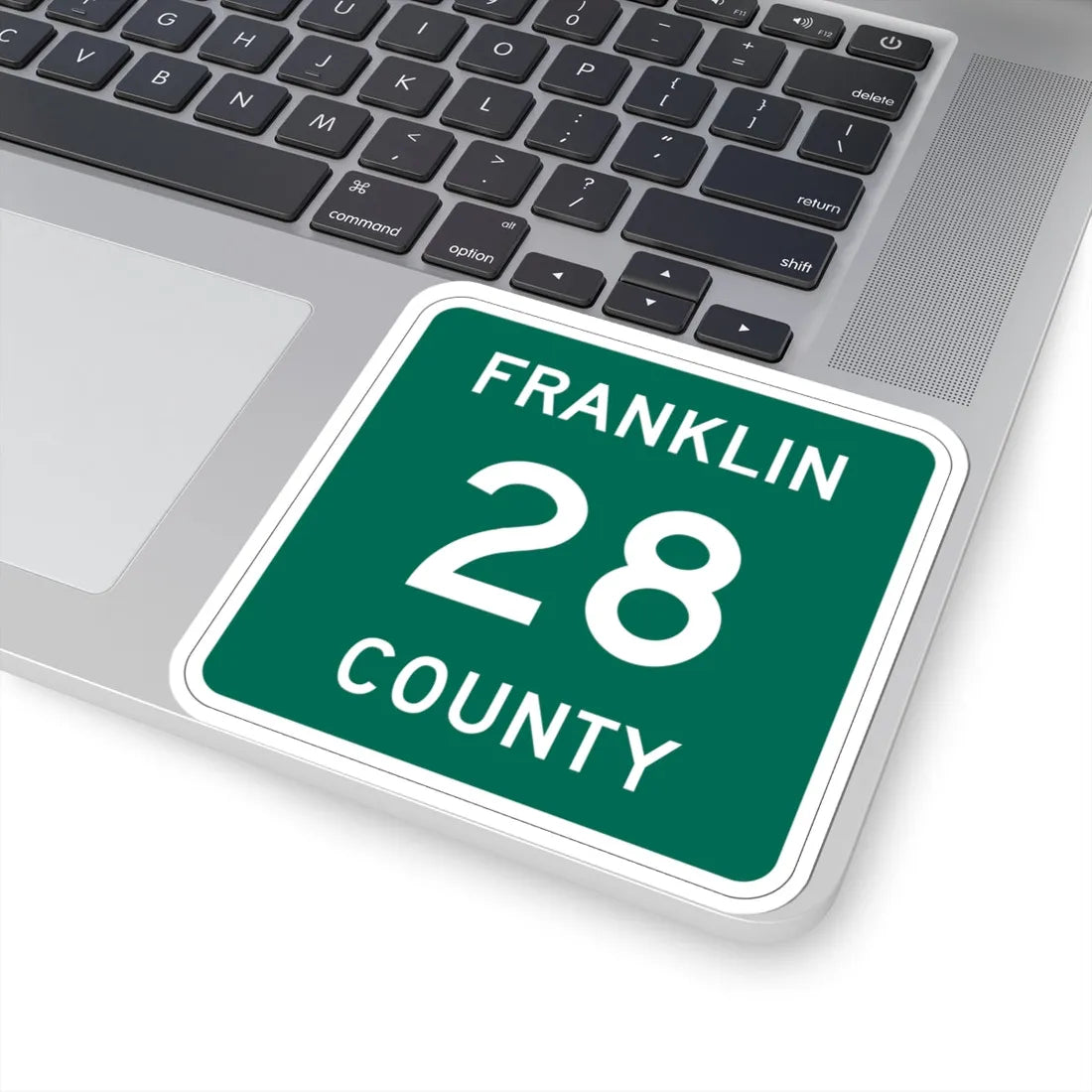 Franklin County 28 NY (New York) (Road Sign) STICKER Vinyl Kiss-Cut Decal - The Sticker Space