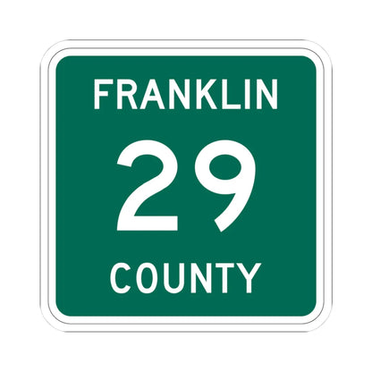 Franklin County 29 NY (New York) (Road Sign) STICKER Vinyl Kiss-Cut Decal 3 Inch White - The Sticker Space