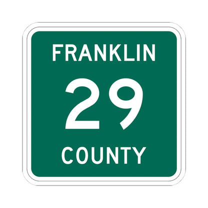 Franklin County 29 NY (New York) (Road Sign) STICKER Vinyl Kiss-Cut Decal 4 Inch White - The Sticker Space