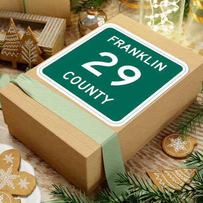 Franklin County 29 NY (New York) (Road Sign) STICKER Vinyl Kiss-Cut Decal - The Sticker Space