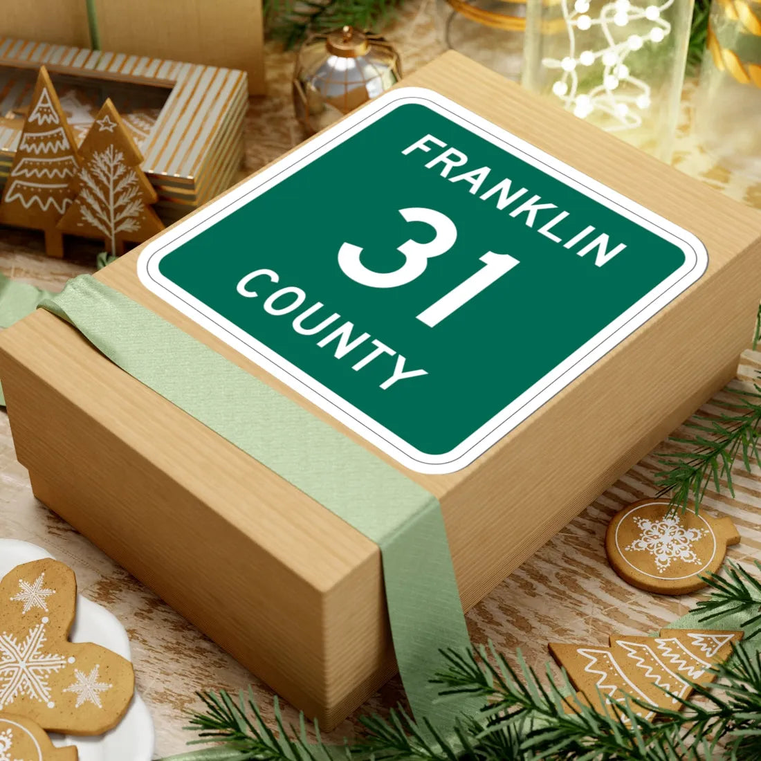 Franklin County 31 NY (New York) (Road Sign) STICKER Vinyl Kiss-Cut Decal - The Sticker Space