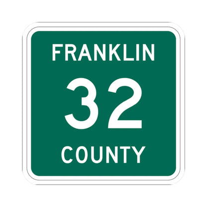 Franklin County 32 NY (New York) (Road Sign) STICKER Vinyl Kiss-Cut Decal 2 Inch White - The Sticker Space