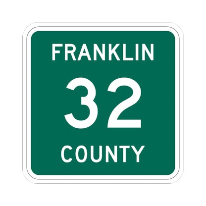 Franklin County 32 NY (New York) (Road Sign) STICKER Vinyl Kiss-Cut Decal 3 Inch White - The Sticker Space