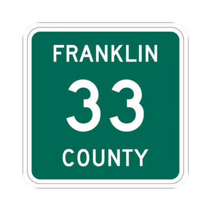Franklin County 33 NY (New York) (Road Sign) STICKER Vinyl Kiss-Cut Decal 2 Inch White - The Sticker Space