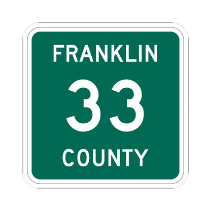 Franklin County 33 NY (New York) (Road Sign) STICKER Vinyl Kiss-Cut Decal 3 Inch White - The Sticker Space