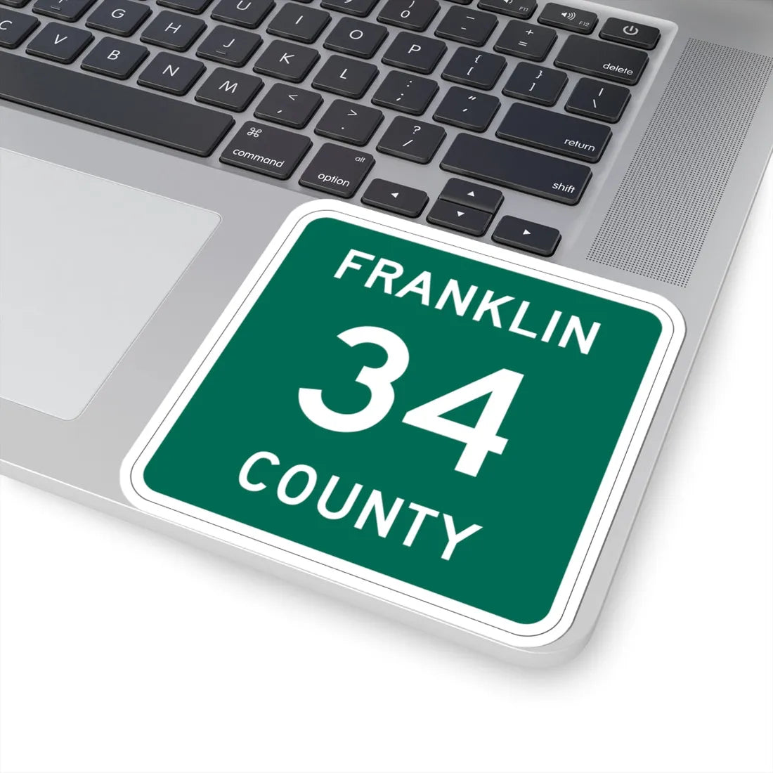 Franklin County 34 NY (New York) (Road Sign) STICKER Vinyl Kiss-Cut Decal - The Sticker Space