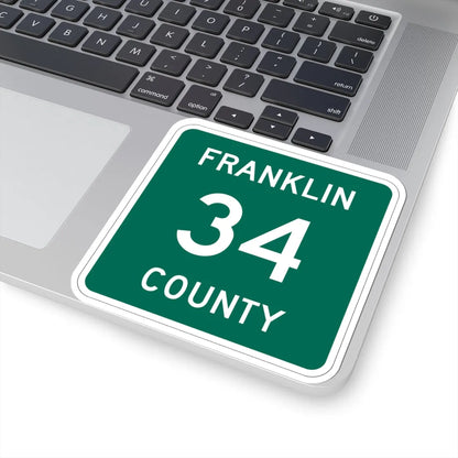Franklin County 34 NY (New York) (Road Sign) STICKER Vinyl Kiss-Cut Decal - The Sticker Space