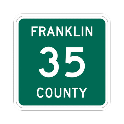 Franklin County 35 NY (New York) (Road Sign) STICKER Vinyl Kiss-Cut Decal 2 Inch White - The Sticker Space