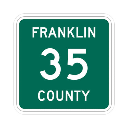 Franklin County 35 NY (New York) (Road Sign) STICKER Vinyl Kiss-Cut Decal 3 Inch White - The Sticker Space