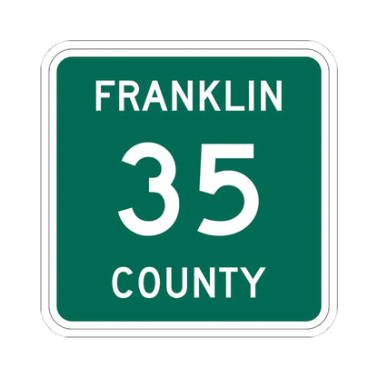 Franklin County 35 NY (New York) (Road Sign) STICKER Vinyl Kiss-Cut Decal 4 Inch White - The Sticker Space