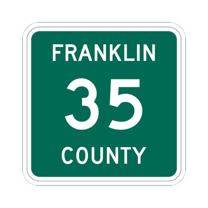 Franklin County 35 NY (New York) (Road Sign) STICKER Vinyl Kiss-Cut Decal 6 Inch White - The Sticker Space
