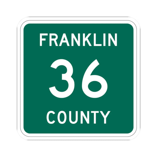 Franklin County 36 NY (New York) (Road Sign) STICKER Vinyl Kiss-Cut Decal 2 Inch White - The Sticker Space