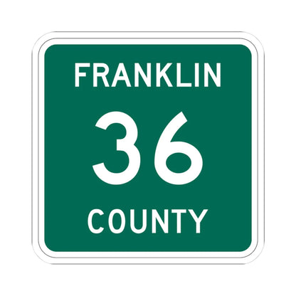 Franklin County 36 NY (New York) (Road Sign) STICKER Vinyl Kiss-Cut Decal 3 Inch White - The Sticker Space