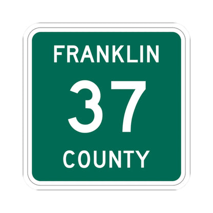 Franklin County 37 NY (New York) (Road Sign) STICKER Vinyl Kiss-Cut Decal 2 Inch White - The Sticker Space