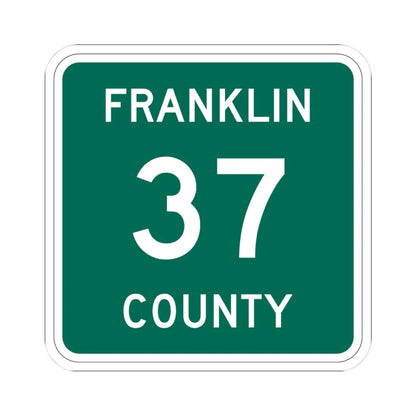 Franklin County 37 NY (New York) (Road Sign) STICKER Vinyl Kiss-Cut Decal 3 Inch White - The Sticker Space