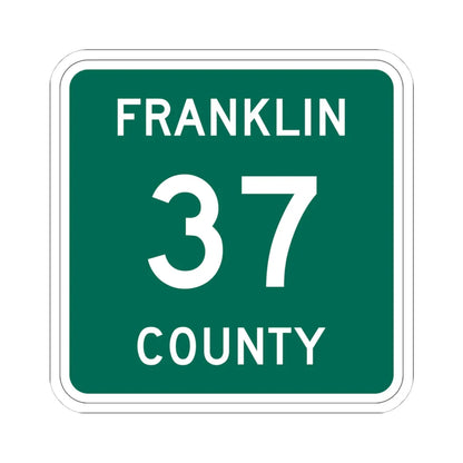 Franklin County 37 NY (New York) (Road Sign) STICKER Vinyl Kiss-Cut Decal 4 Inch White - The Sticker Space