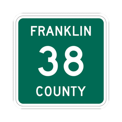 Franklin County 38 NY (New York) (Road Sign) STICKER Vinyl Kiss-Cut Decal 2 Inch White - The Sticker Space