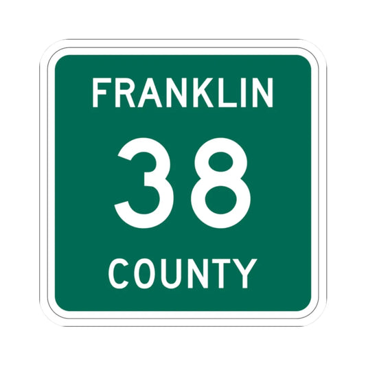 Franklin County 38 NY (New York) (Road Sign) STICKER Vinyl Kiss-Cut Decal 2 Inch White - The Sticker Space