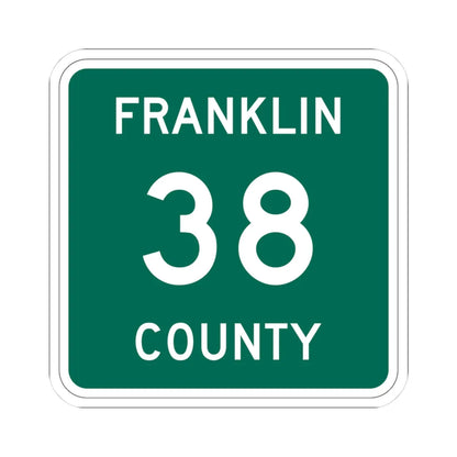 Franklin County 38 NY (New York) (Road Sign) STICKER Vinyl Kiss-Cut Decal 3 Inch White - The Sticker Space