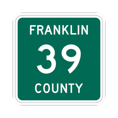 Franklin County 39 NY (New York) (Road Sign) STICKER Vinyl Kiss-Cut Decal 2 Inch White - The Sticker Space