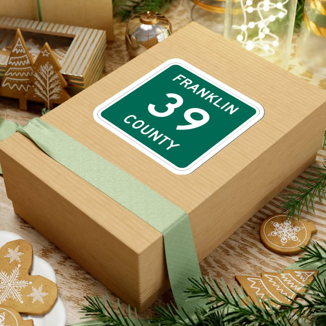 Franklin County 39 NY (New York) (Road Sign) STICKER Vinyl Kiss-Cut Decal - The Sticker Space