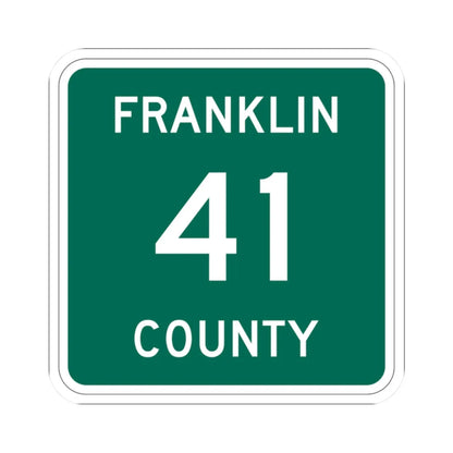 Franklin County 41 NY (New York) (Road Sign) STICKER Vinyl Kiss-Cut Decal 2 Inch White - The Sticker Space