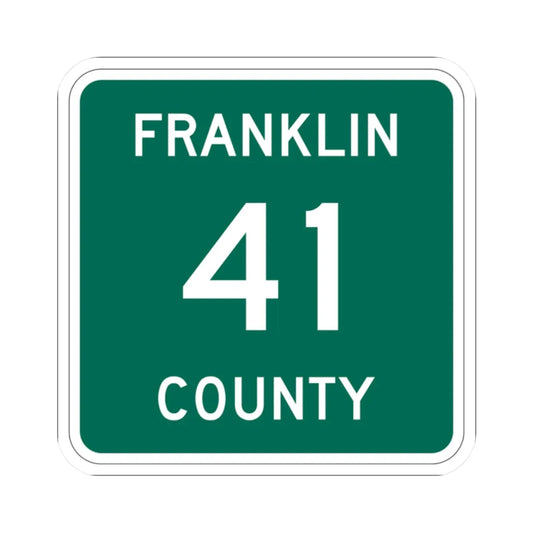 Franklin County 41 NY (New York) (Road Sign) STICKER Vinyl Kiss-Cut Decal 2 Inch White - The Sticker Space