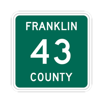Franklin County 43 NY (New York) (Road Sign) STICKER Vinyl Kiss-Cut Decal 3 Inch White - The Sticker Space
